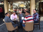 Colleagues from Syria enjoy a coffee and baclava in Gaziantep for Peace Polls workshop in 2014