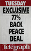 Belfast Telegraph poster announcing support for thr Belfast / Good Friday Agreement in March 1998